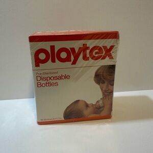 Vtg 1979 Playtex Disposable Bottle Liners Sealed Box Baby Pre-sterilized 80pcs